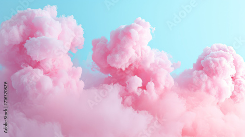 Swirls of pink and blue cotton candy in a dreamy pastel cloudscape. © Jan