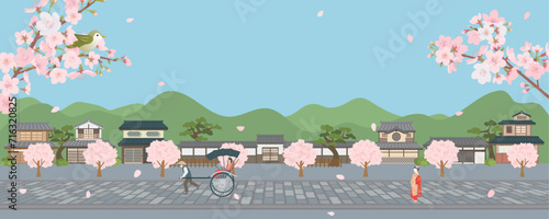 春の町家の風景