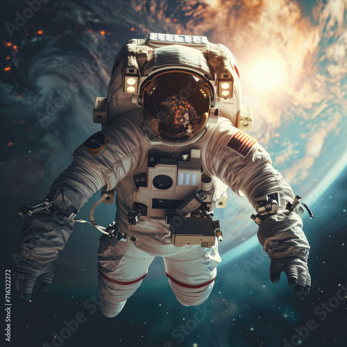 Astronaut and Spacesuit: Outer Space Cosmic Adventure