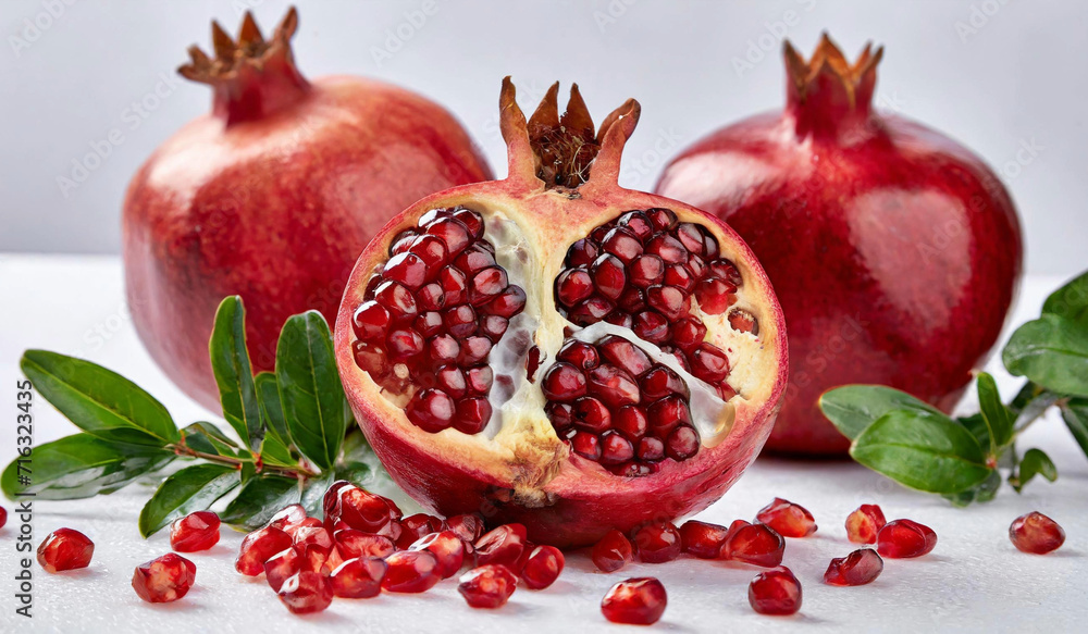 pomegranate isolated on white background pomegranate isolated on white background