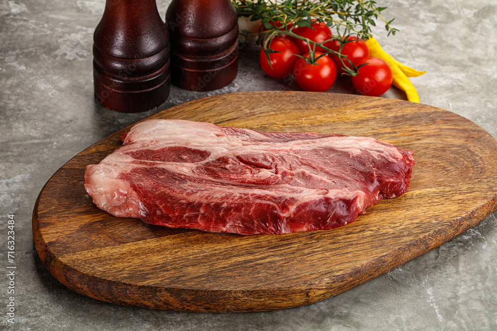 Raw beef chuck roll steak Raw beef chuck roll steak