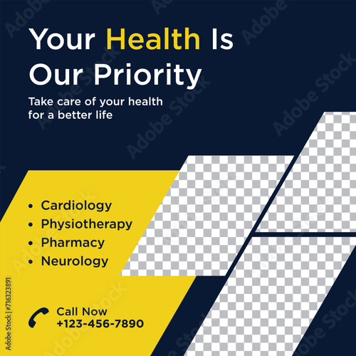 Medical Banner for Social Media Marketing Advertisements Poster and Printing Design Template