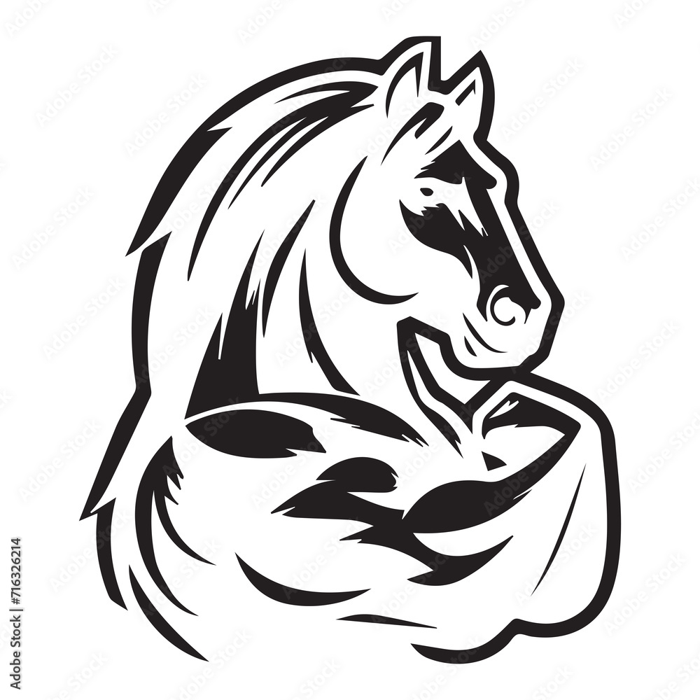 Fototapeta premium Horse Silhouette, horse, horse, animals, monochrome