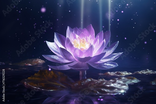 The lotus flowers are purple, very beautiful, with just the right amount of light