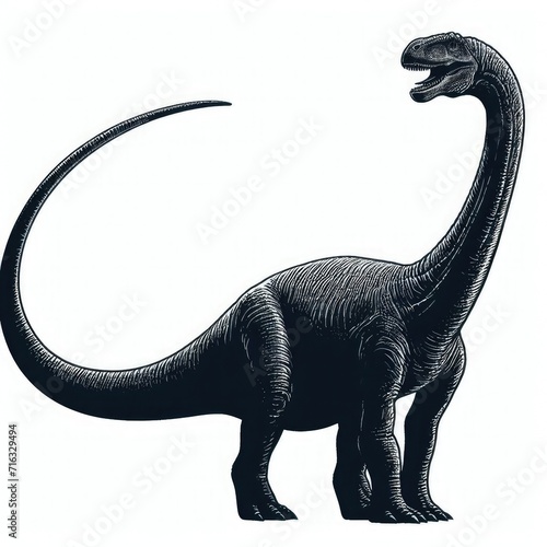 brontosaurus on white background