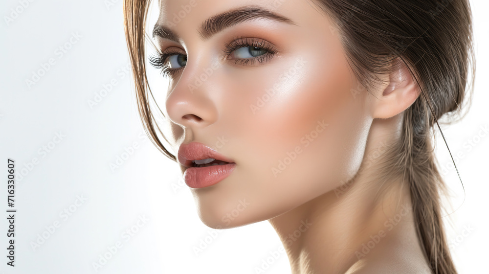 a beauty model with well-hydrated and healthy hair, focusing on hair care products a beauty model with well-hydrated and healthy hair, focusing on hair care products
