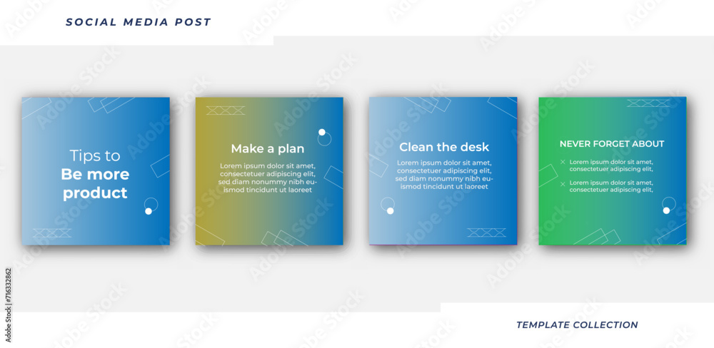 Tips social media tutorial, tips, post banner layout template background design element