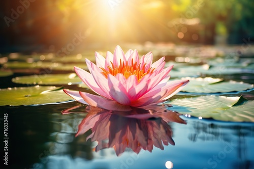 The lotus flowers are pink  very beautiful  with just the right amount of light