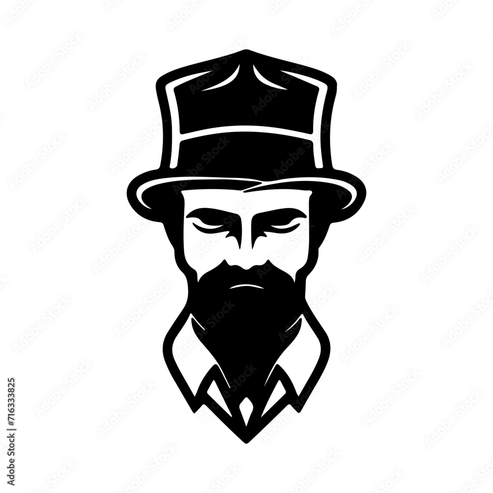 Vintage gentleman logo with hat, versatile for business, apparel brands, and retro themed projects. Vector illustration