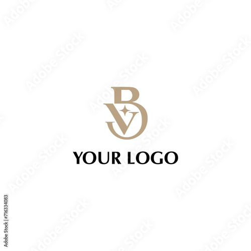 monogram logo B and V with an elegant shape, eye, suitable for jewelry companies, elegant women's clothing can also be used for your name logo