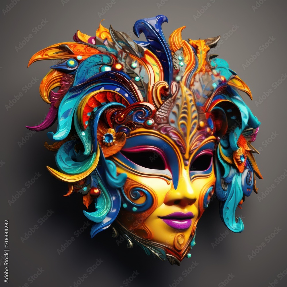 Carnival mask isolated on black background