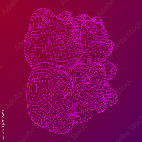 Gummy bear. Jelly fruit candy