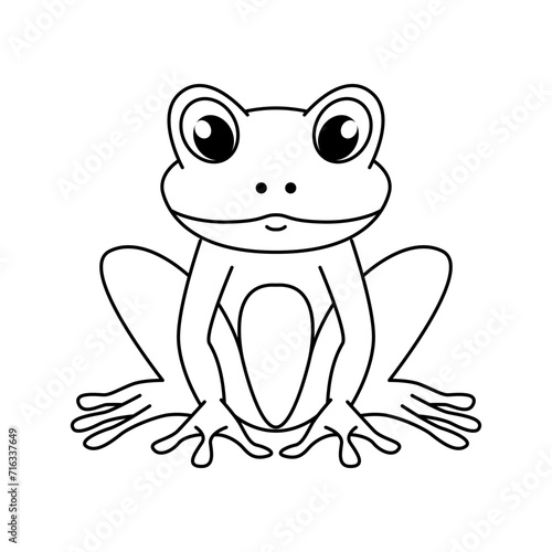 Funny frog cartoon for coloring book