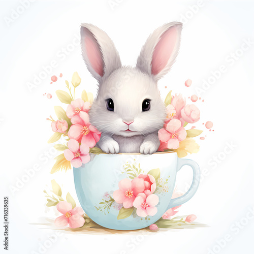 Cute Spring Bunny in mug © Ирина Шишкова