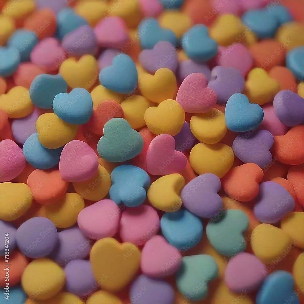 Colorful Rain of candy hearts on a white background Colorful Rain of candy hearts on a white background
