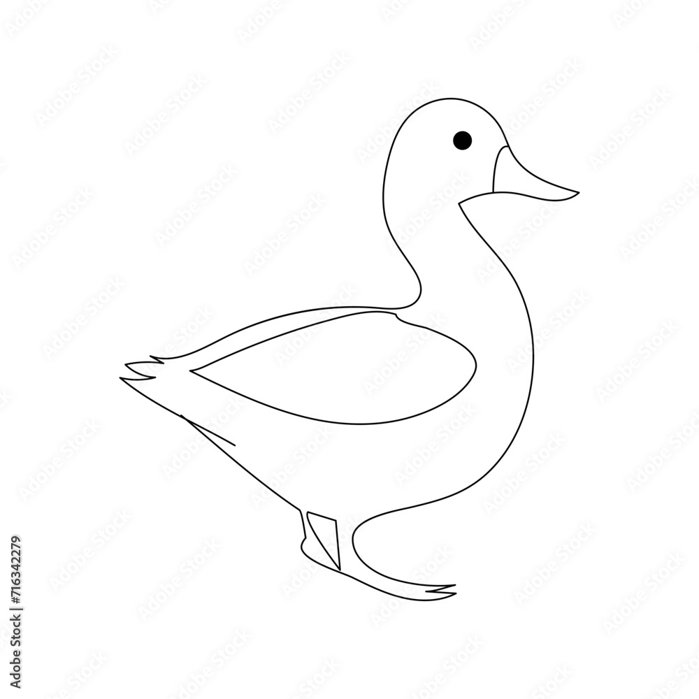 Duck continuous one line drawing outline vector illustration
Duck continuous one line drawing outline vector illustration