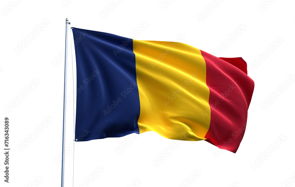 Flag of Chad on transparent background, PNG file