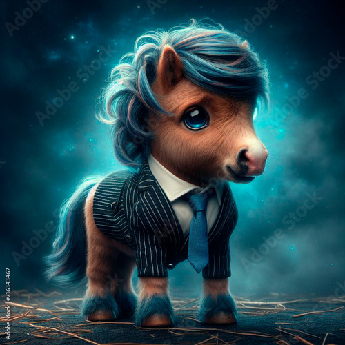 little horsy in business suit, fantesy art photo