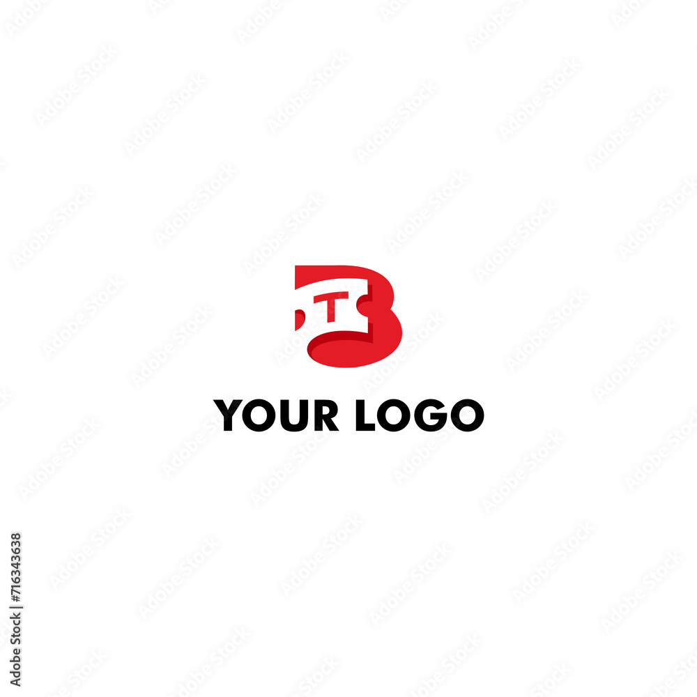 B and T monogram logos, also negative space on tickets, suitable for travel or ticketing companies B and T monogram logos, also negative space on tickets, suitable for travel or ticketing companies