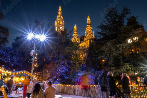 Photography Christmas market Christkindlmarkt at the Rathaus in Vienna