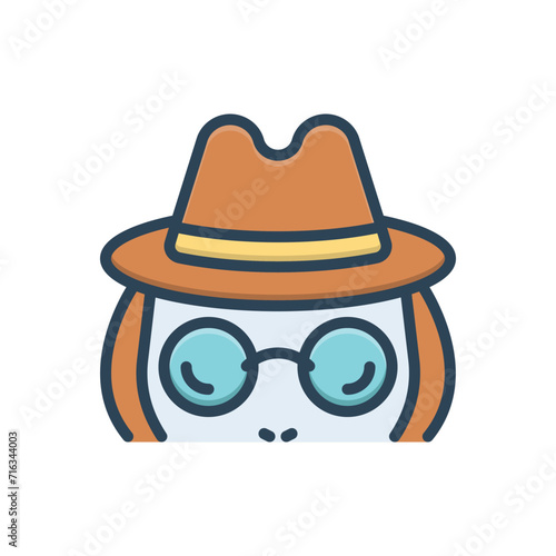 Color illustration icon for investigator