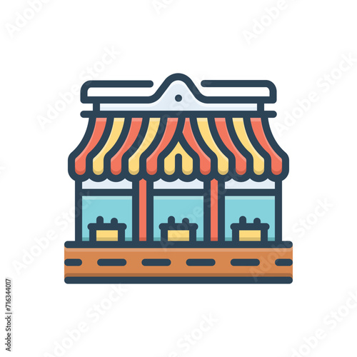 Color illustration icon for market