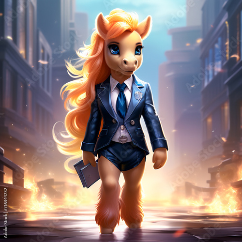 little horsy in business suit, fantesy art photo