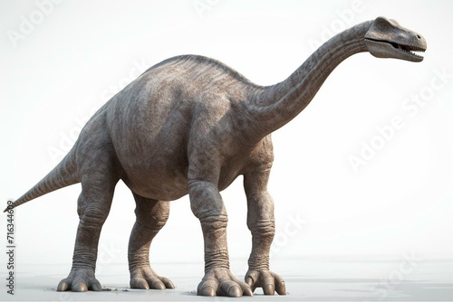 Jurassic Diplodocus pictured on white background. Generative AI