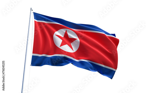 Flag of North Korea on transparent background, PNG file