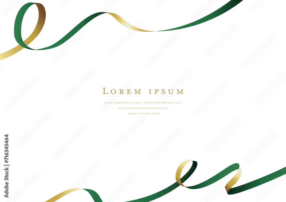 Obraz premium green ribbon vector design frame