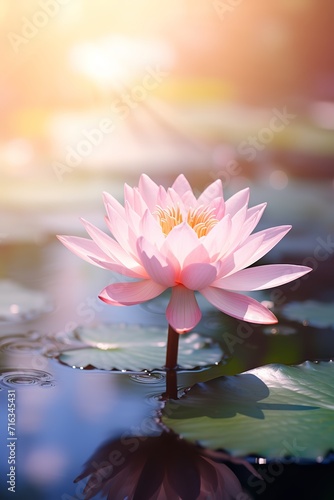 Wallpaper Mural The lotus flowers are pink, very beautiful, with just the right amount of light Torontodigital.ca