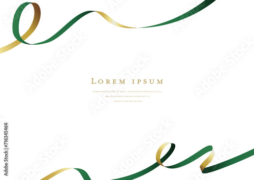 green ribbon vector design frame