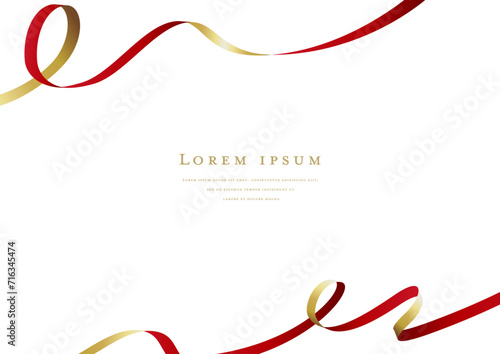 red ribbon vector design frame