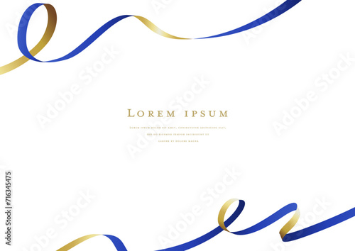 blue ribbon vector design frame