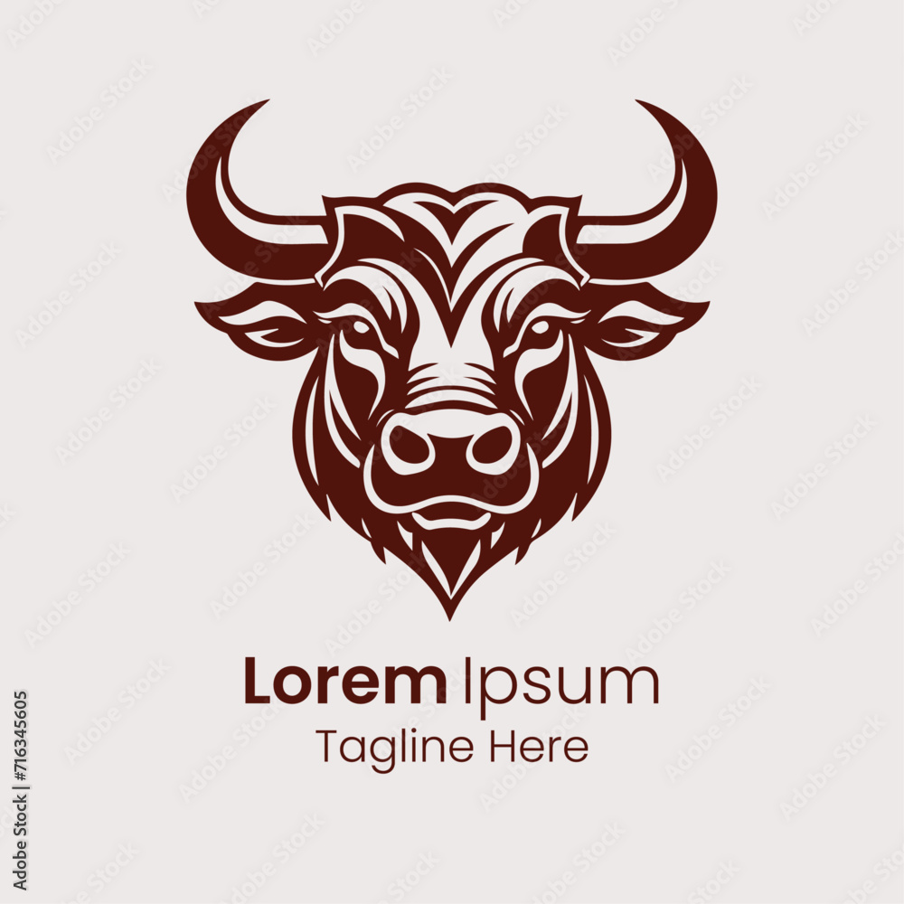 Bull simple mascot logo design illustration vector