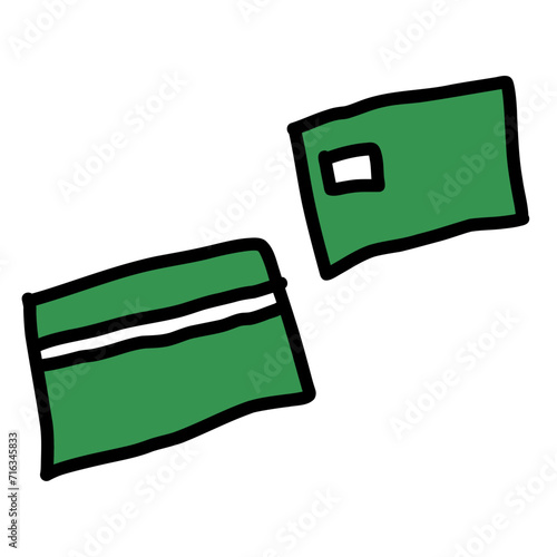 通帳とキャッシュカードの手書きイラスト