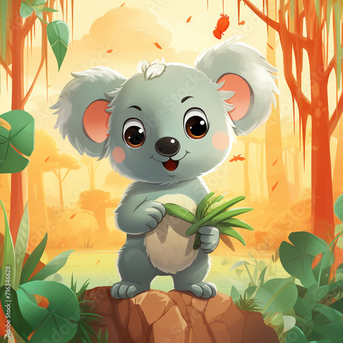 koala girl with a bamboo pacifier created with Generative Ai