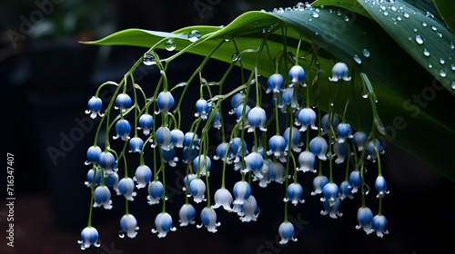 Lily of the valley or weeping lilly pilly with rain drops photo