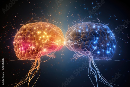 3d illustration of brain render, Neurotransmitters in the CNS and PNS, brain, Frontal lobe, Parietal lobe, brain anatomical, Cerebellum, Brain stem, Medulla oblongata, longevity, brain research, mind 