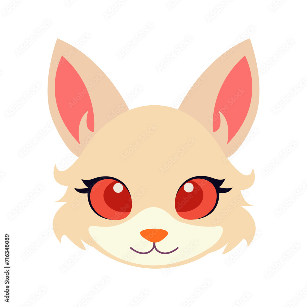 Cute Cat Head Cartoon Vector Illustration. Cat face avatar illustration