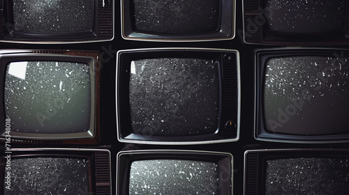 Set Of No Signal Old Tv Noise. Analog Static Flickering Noise Texture. Copy paste area for texture