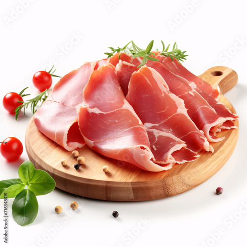 serrano ham isolated on a white background