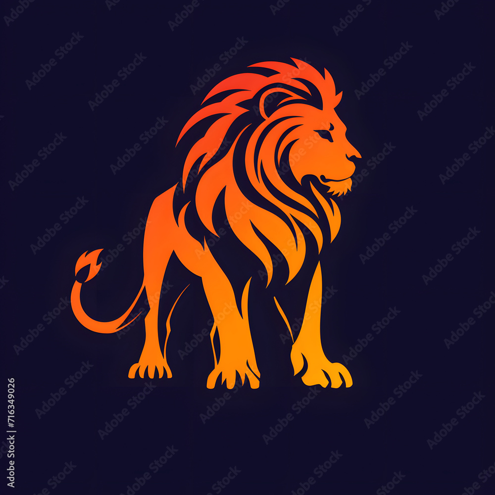 lion logo illustration,Generative AI