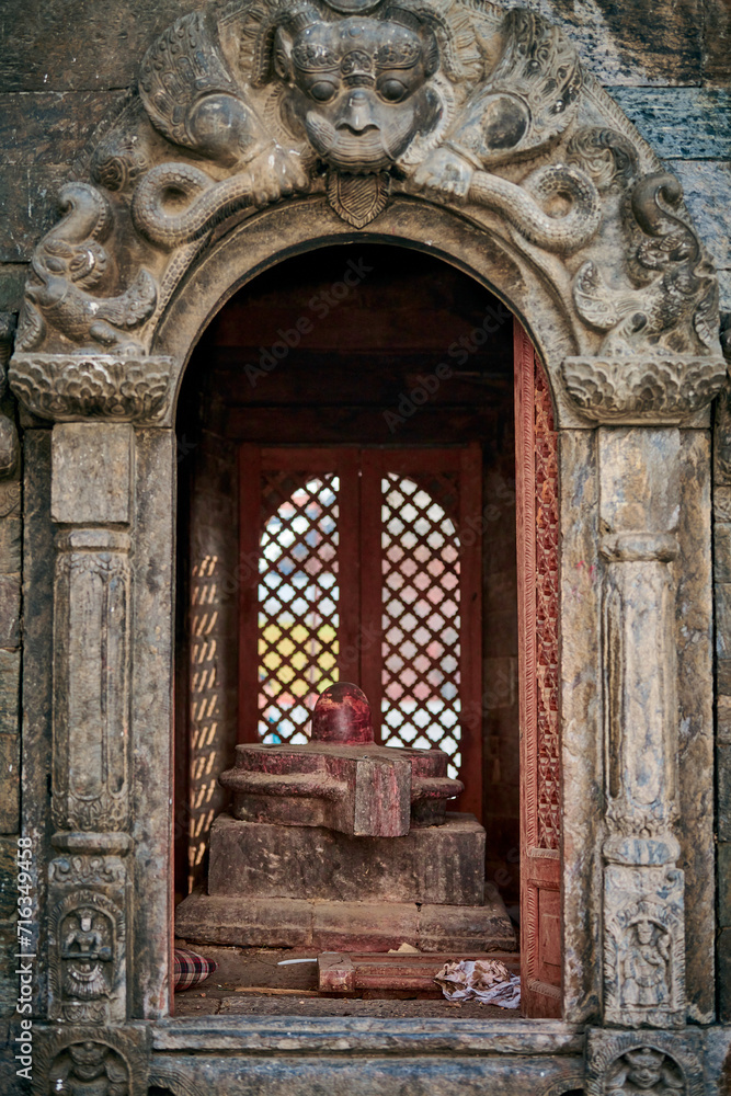Ancient votive shrine of Pandra Shivalaya with Shiva Lingam in Pashupatinath Temple in Kathmandu Ancient votive shrine of Pandra Shivalaya with Shiva Lingam in Pashupatinath Temple in Kathmandu