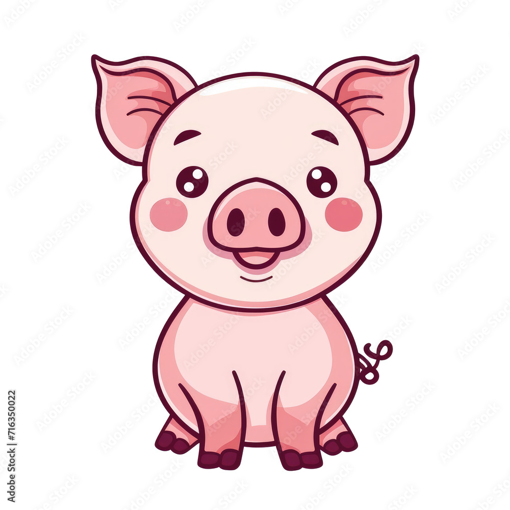cute pig character cartoon t-shirt design, transparent background, Ai Generated Images cute pig character cartoon t-shirt design, transparent background, Ai Generated Images