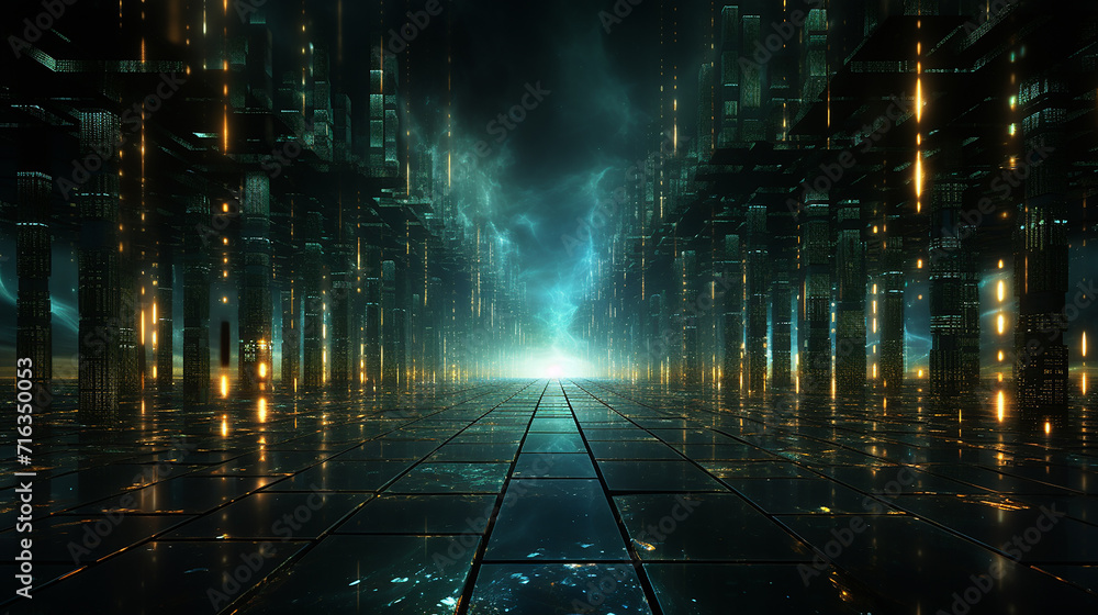 Fototapeta premium Digital_binary_code_matrix_backgroun