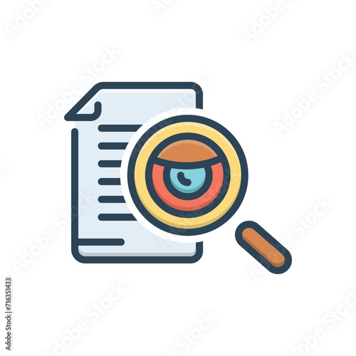 Color illustration icon for evidence
