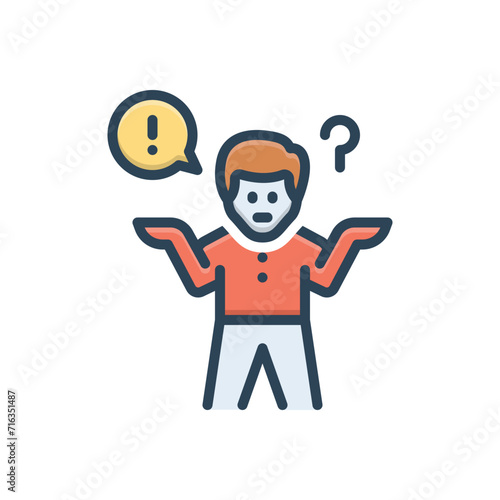 Color illustration icon for problem