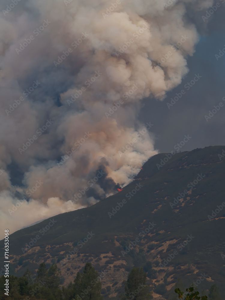 Smoke From Wild Fire Filling Sky Near Yosemite National Park