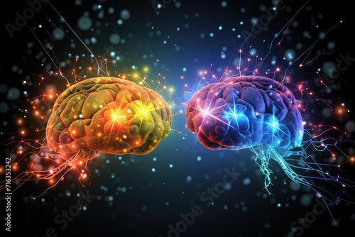 brain with colorful smoke  color dust  Kaleidoscopic  Vivid 3D Rendering and Creative illustration of human brain  plasticity  brain waves  thoughtful  thoughts  colorful  learning  neural  color bomb